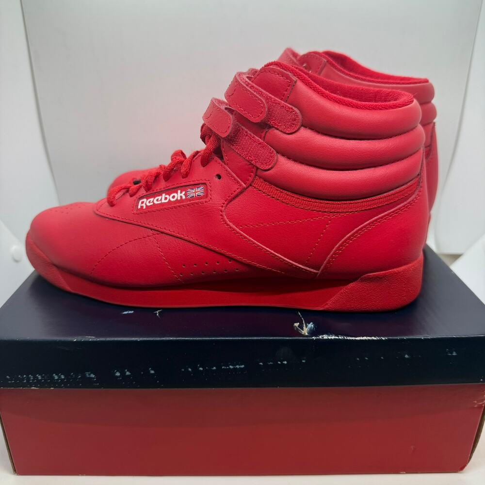 Reebok Classic Freestyle Athletic Sneakers Women's US 8 Red High Top 100069707